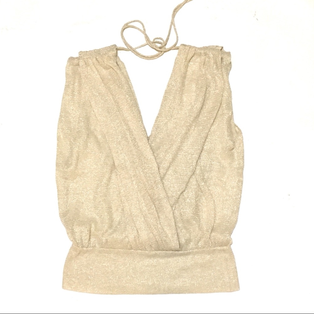 🌹HP🌹Alice+Olivia Metallic Smocked Sleeveless Party Top - Picture 5 of 9